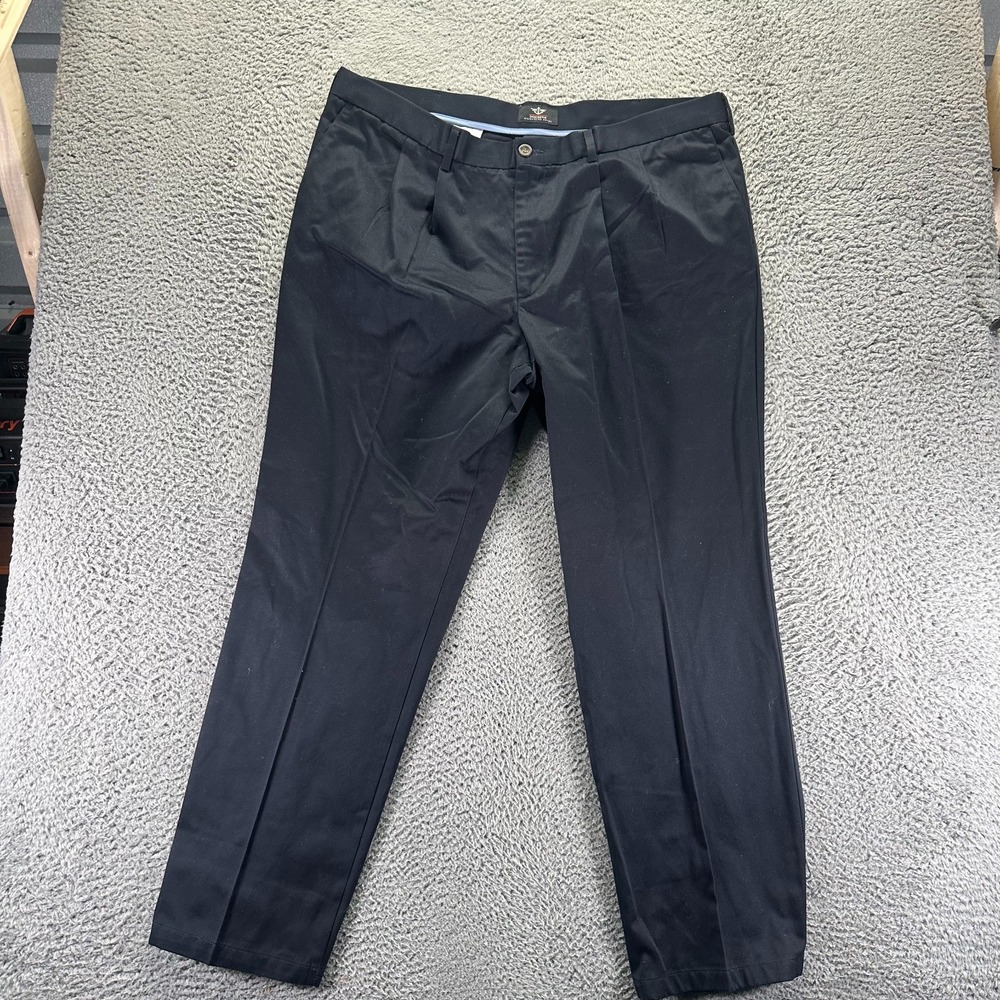 Dockers D3 Pant Mens 42x32 Black Cotton Khakis Straight Workwear Utility Travel
